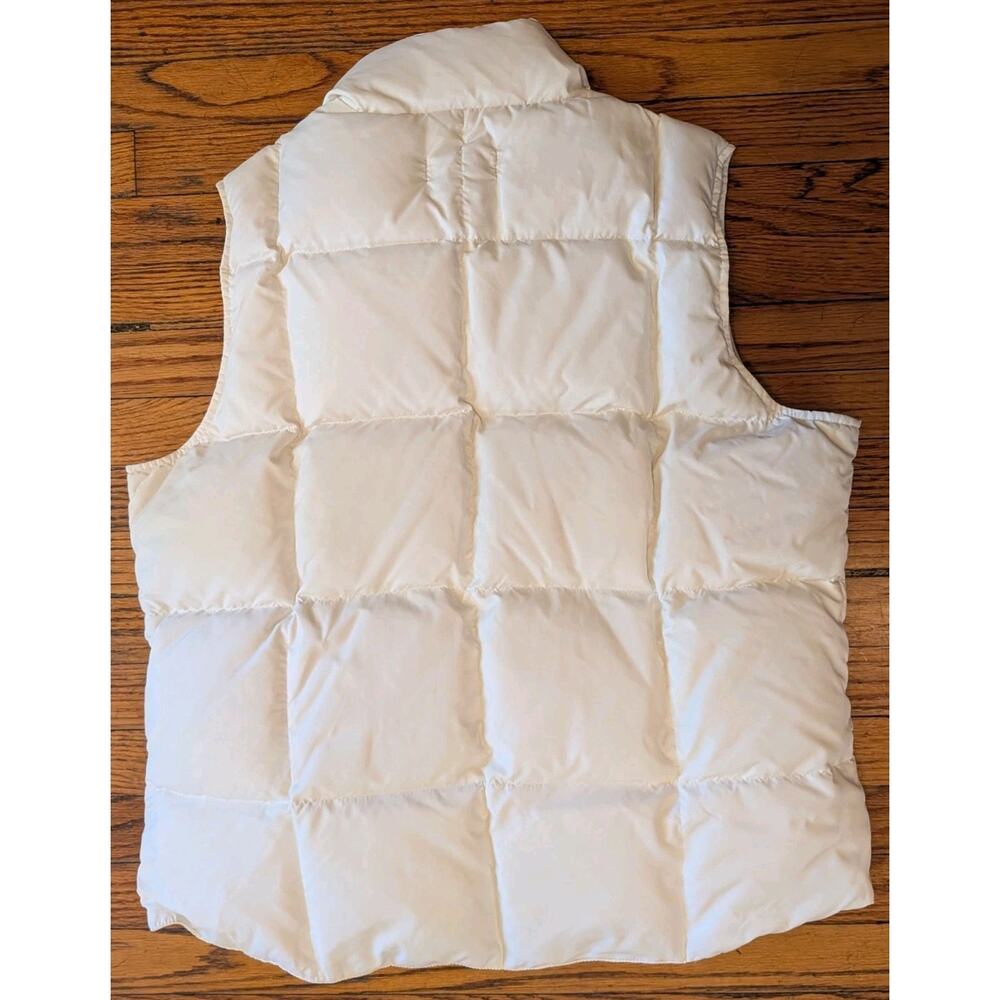 Lands End Down Vest Women's Medium Ivory Jacket - Picture 3 of 6